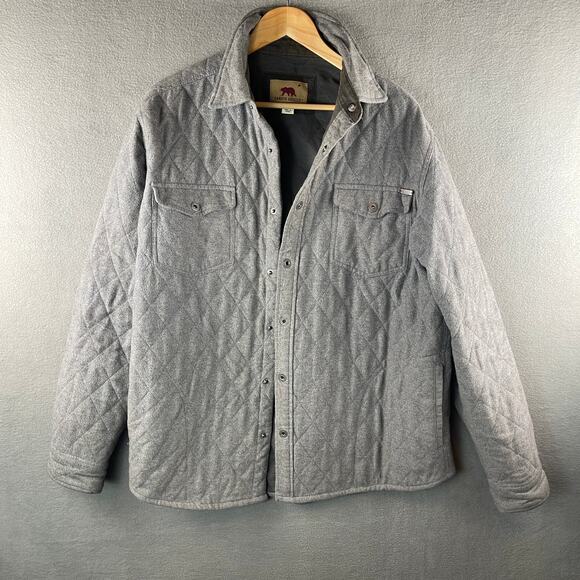 Dakota Grizzly Men’s Gray Quilted Snap XL Shirt Jacket - Picture 1 of 7